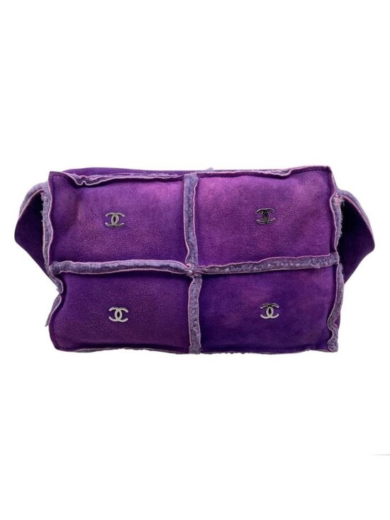 Chanel Handbags - ★SOLD★ Chanel Shoulder Bag Mouton Suede CC Logo Purple Silver